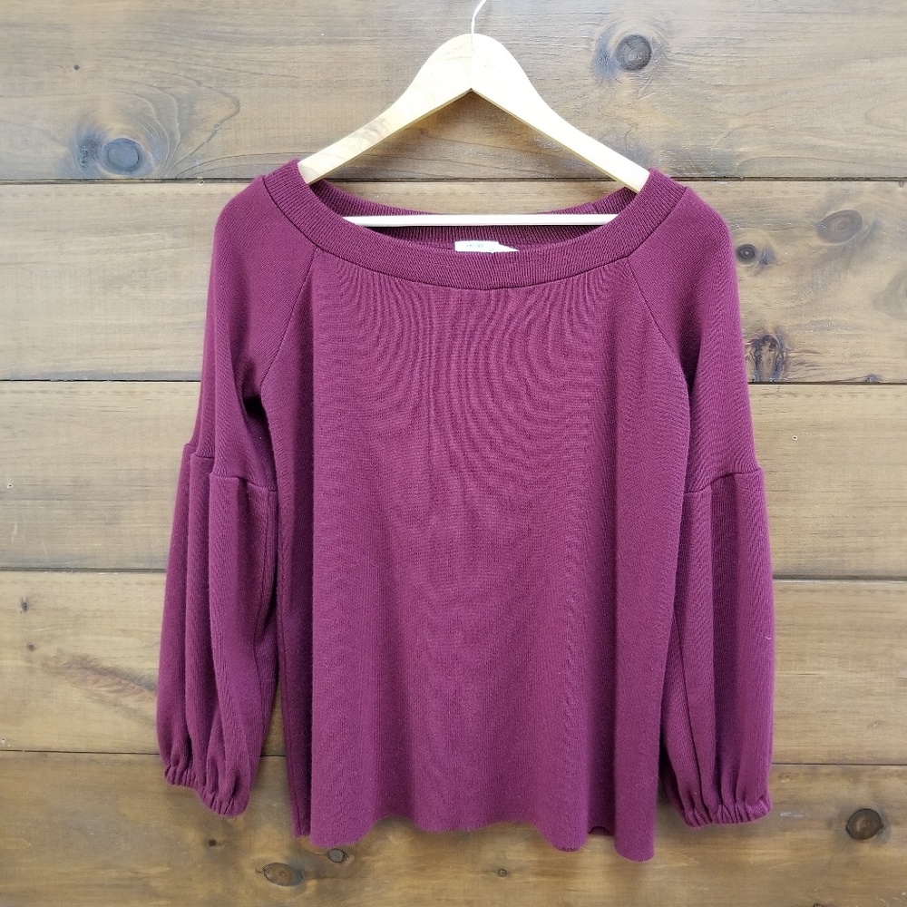 Kimchi Blue Maroon Off-Shoulder Sweater